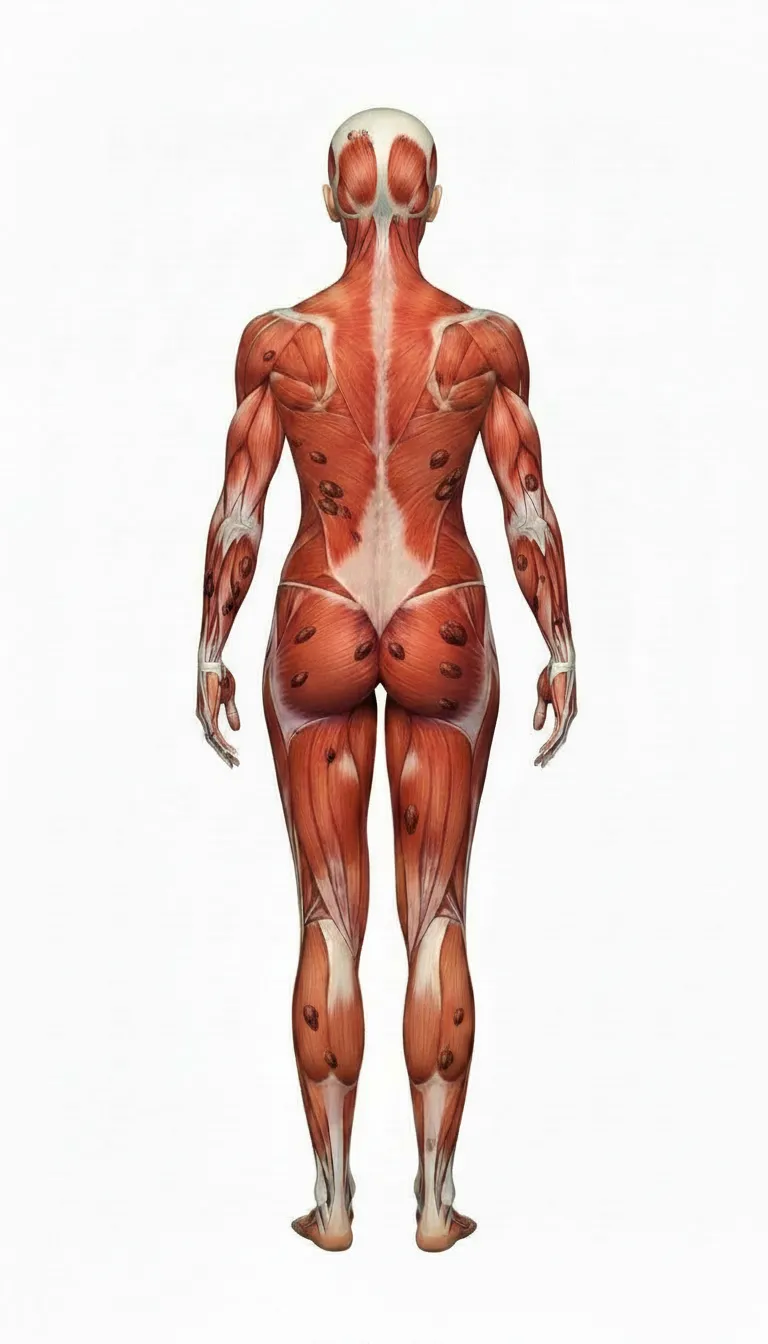 Musculo con contractura antes del masaje